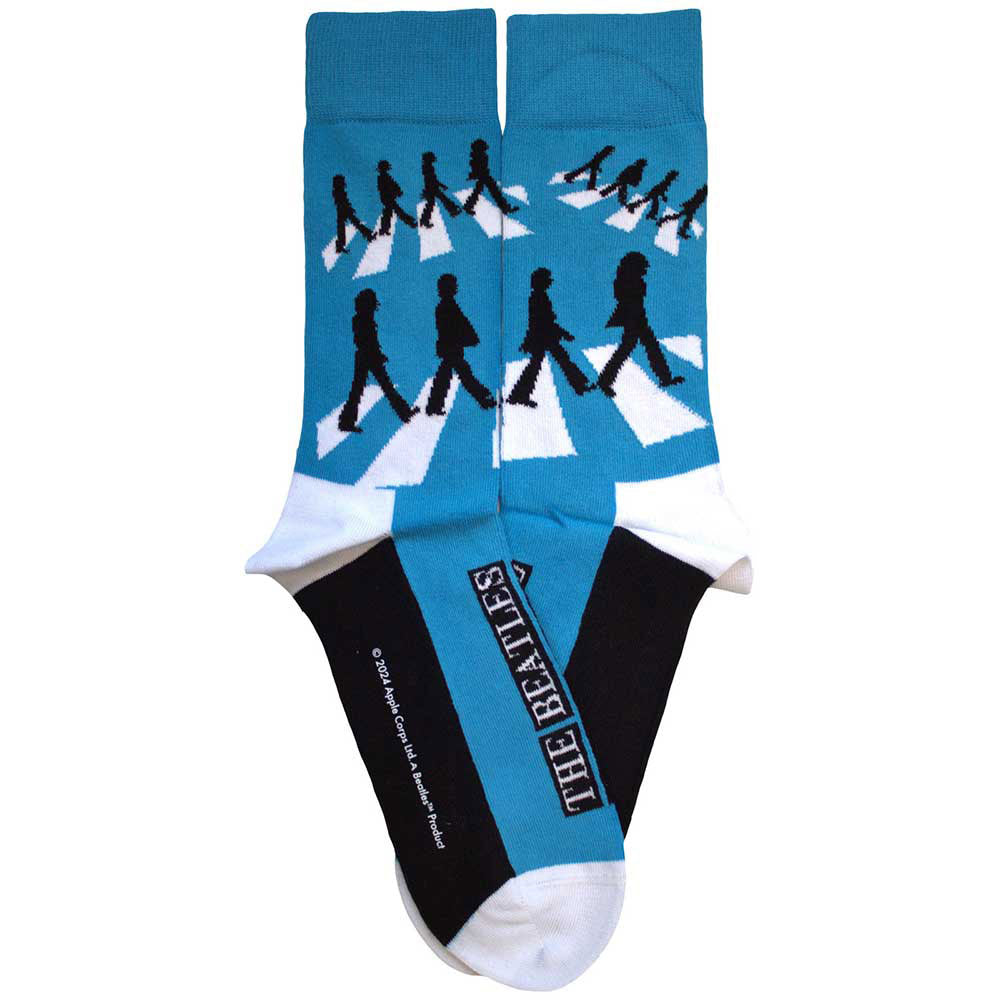 The Beatles Unisex Ankle Socks: Abbey Road Silhouettes Repeat (Blue) (UK Size 4 - 7)
