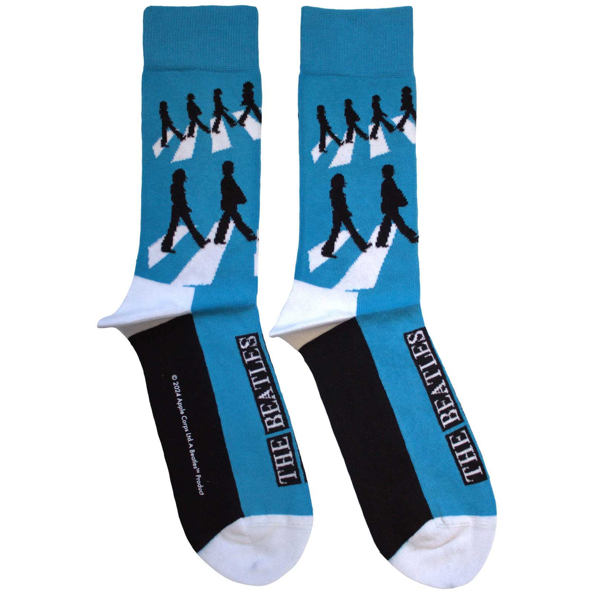 The Beatles Unisex Ankle Socks: Abbey Road Silhouettes Repeat (Blue)