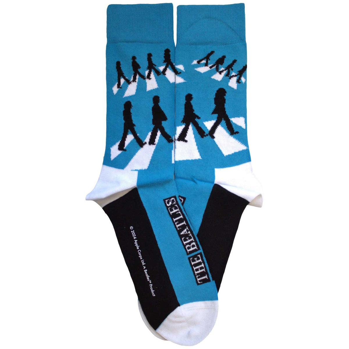 The Beatles Unisex Ankle Socks: Abbey Road Silhouettes Repeat (Blue)