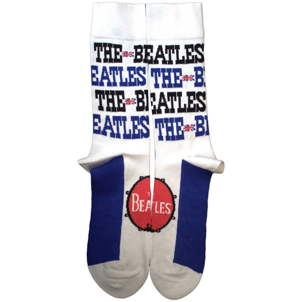 The Beatles Unisex Ankle Socks: Budokan Poster & Drum Logo (White)