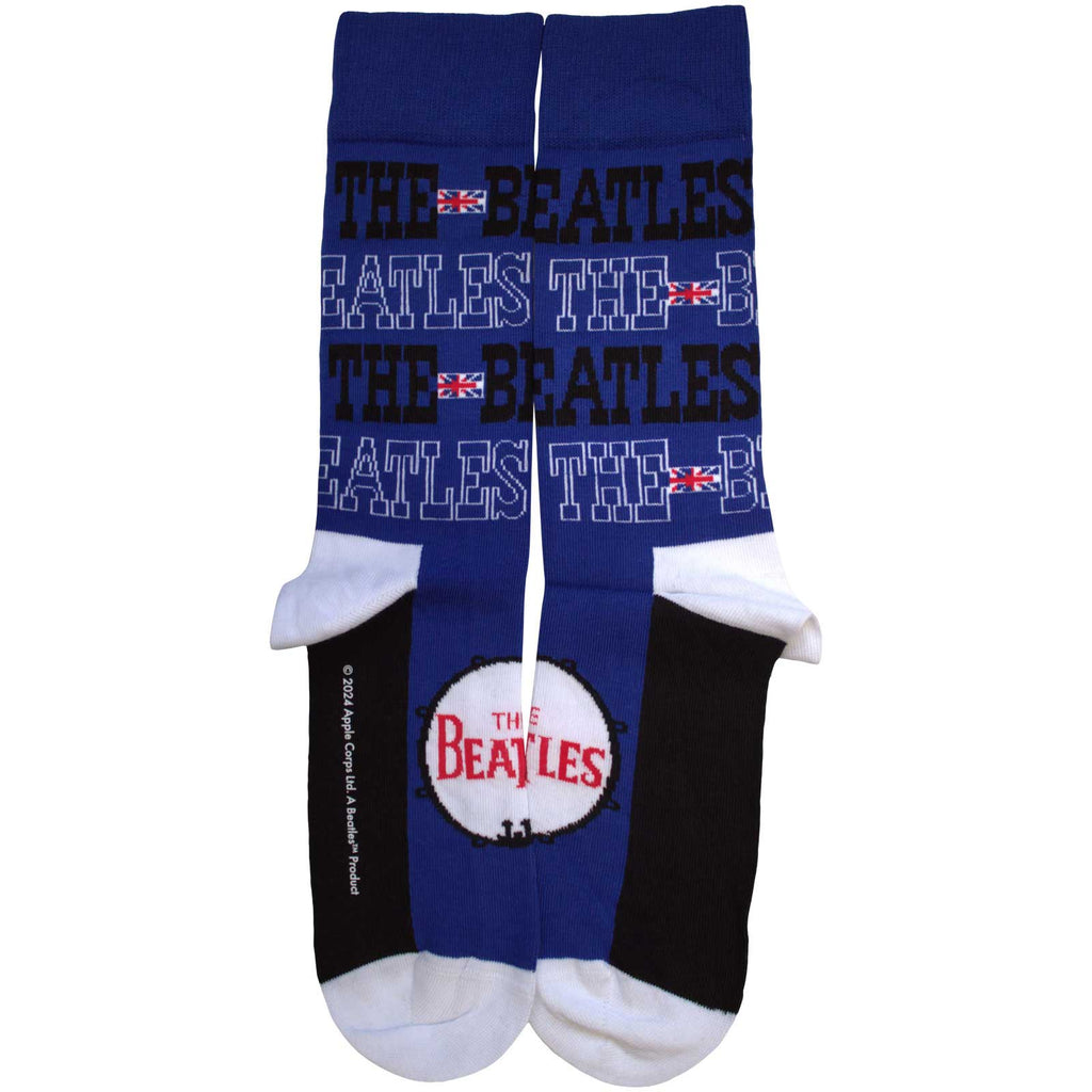 The Beatles Unisex Ankle Socks: Budokan Poster & Drum Logo (Blue)