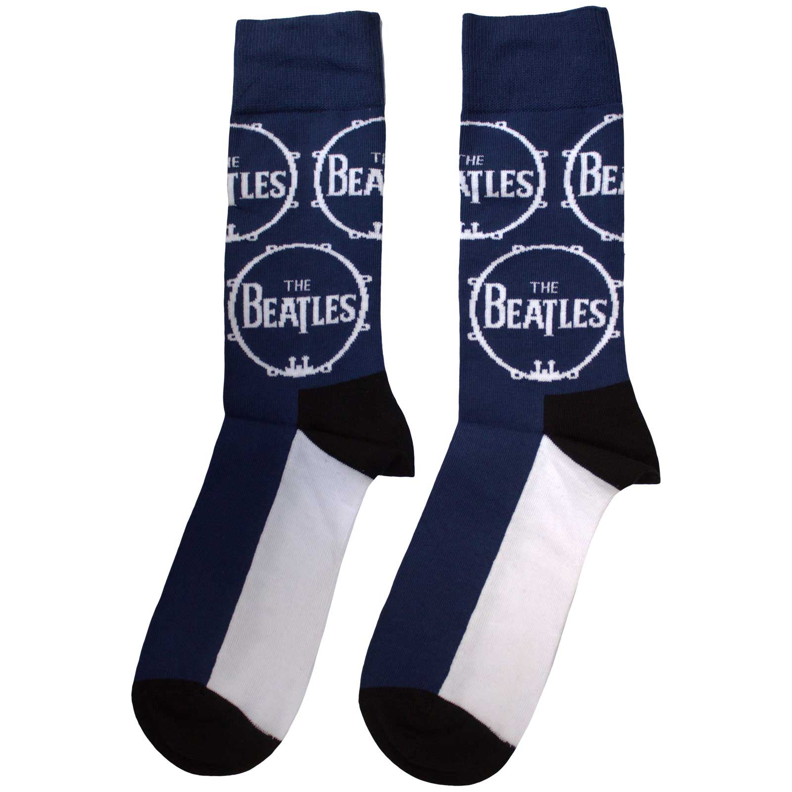 The Beatles Unisex Ankle Socks: Drum Logo Repeat (Navy Blue)