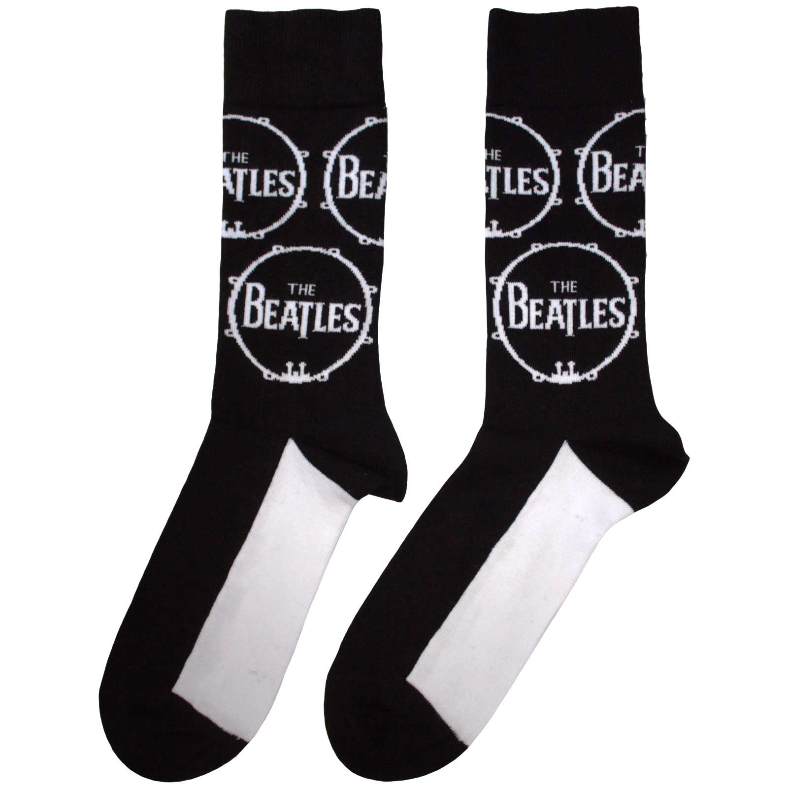 The Beatles Unisex Ankle Socks: Drum Logo Repeat (Black)