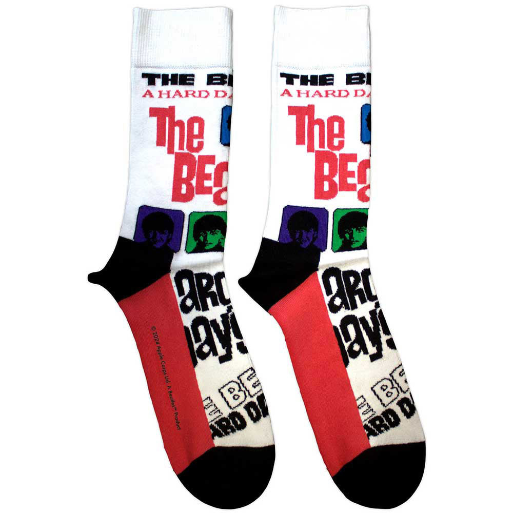 The Beatles Unisex Ankle Socks: A Hard Day's Night Colours (White) (UK Size 4 - 7)