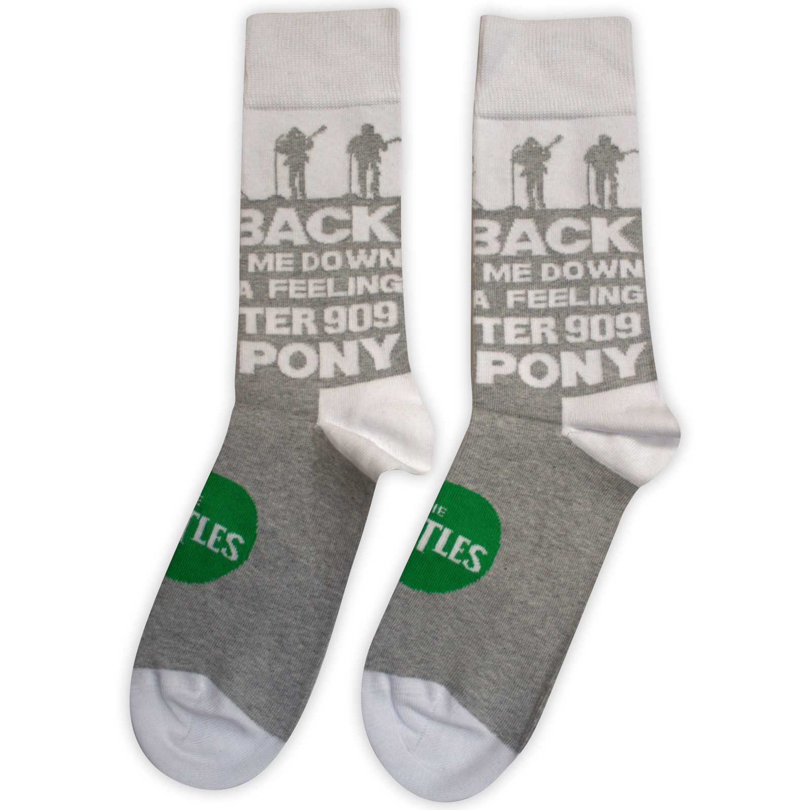 The Beatles Unisex Ankle Socks: Rooftop Silhouettes & Apple (Grey)