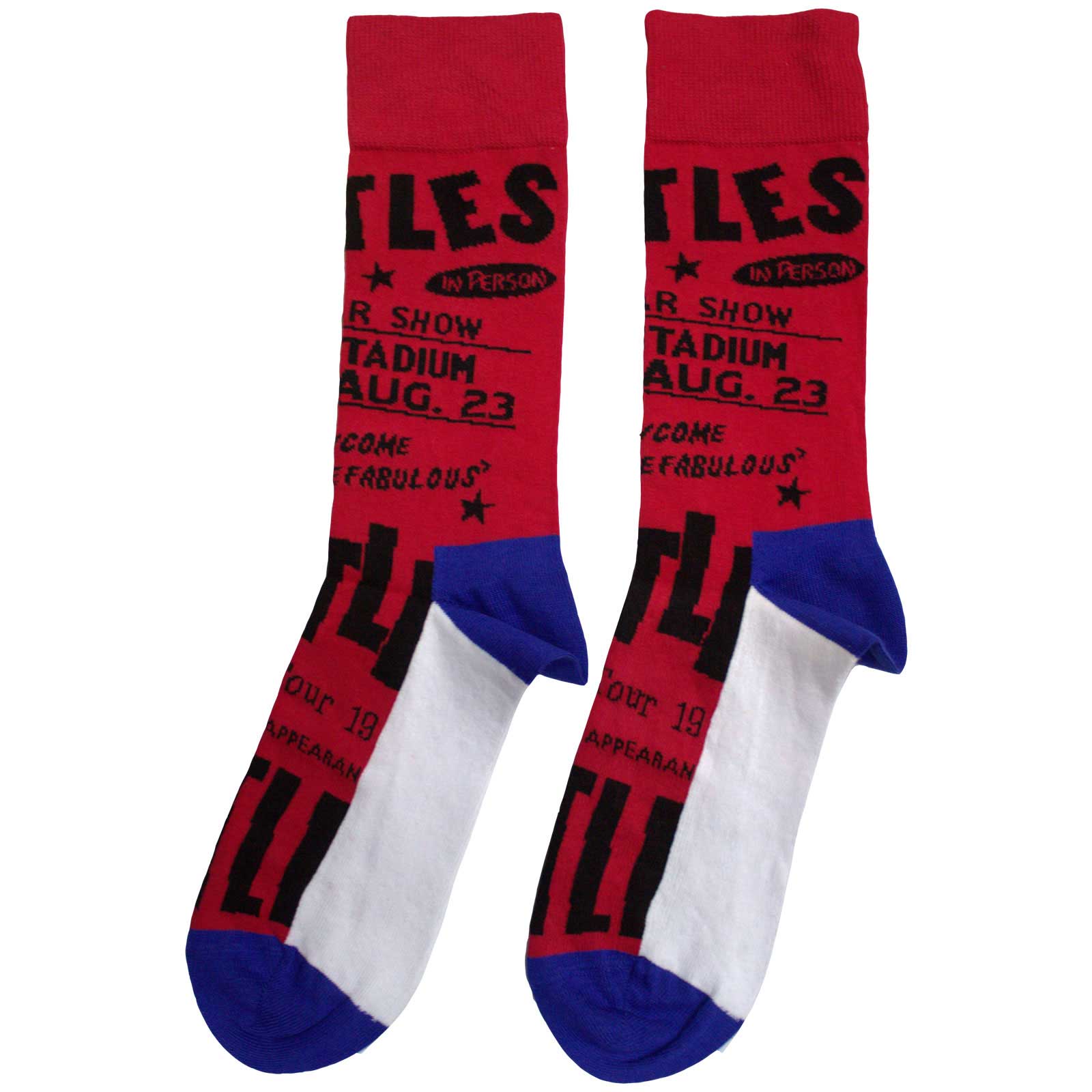 The Beatles Unisex Ankle Socks: USA (Red)