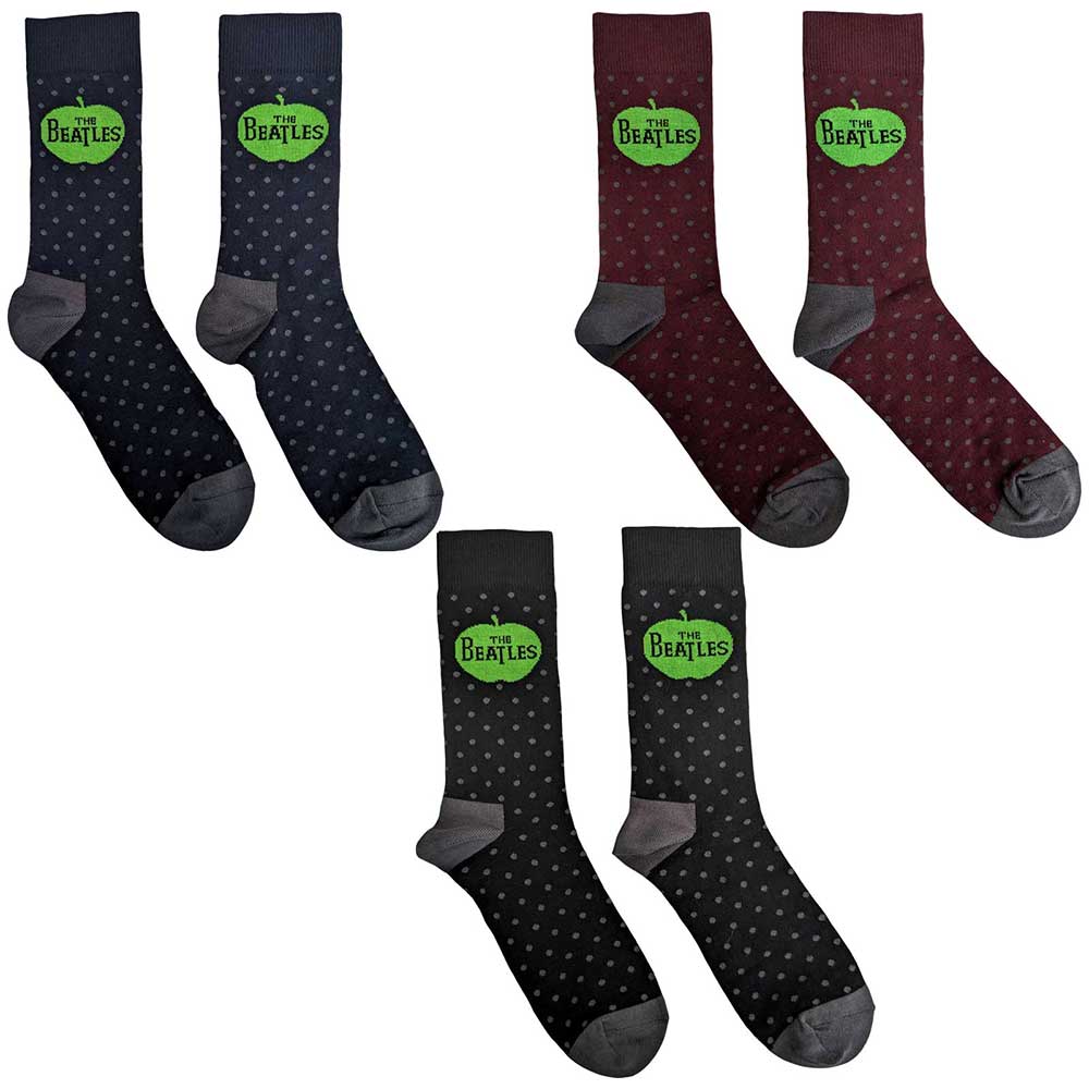 The Beatles Unisex Ankle Socks Set: Apple & Spots (Multicolour) (UK Size 6 - 11)