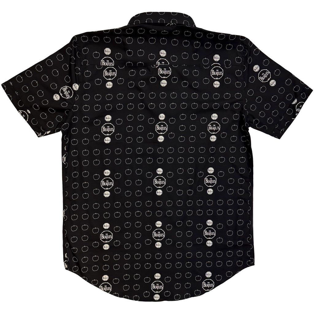 The Beatles Unisex Casual Shirt: Drum & Apples (Black) (All Over Print)