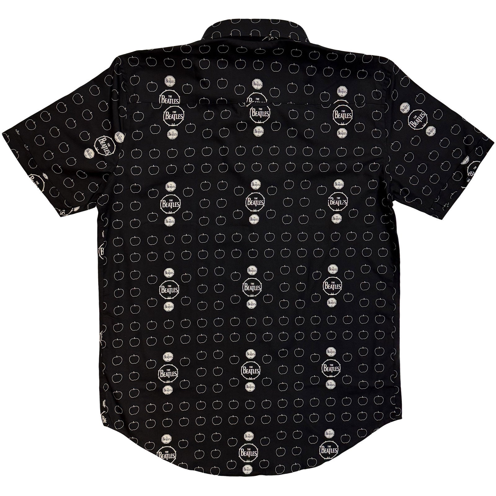 The Beatles Unisex Casual Shirt: Drum & Apples (Black) (All Over Print)