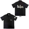 The Beatles Unisex Casual Shirt: Apple Logo / Walking (Black) (Back & Sleeve Print)