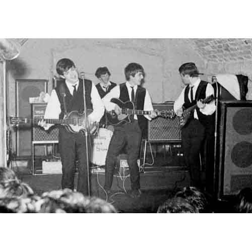 The Beatles Postcard: On Stage in the Cavern (Black & White)