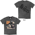 The Beatles Unisex Stone Wash T-Shirt: Rubber Soul (Charcoal Grey) (Back Print)