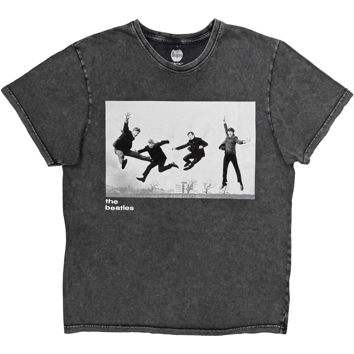 The Beatles Unisex Stone Wash T-Shirt: Jump (Charcoal Grey)