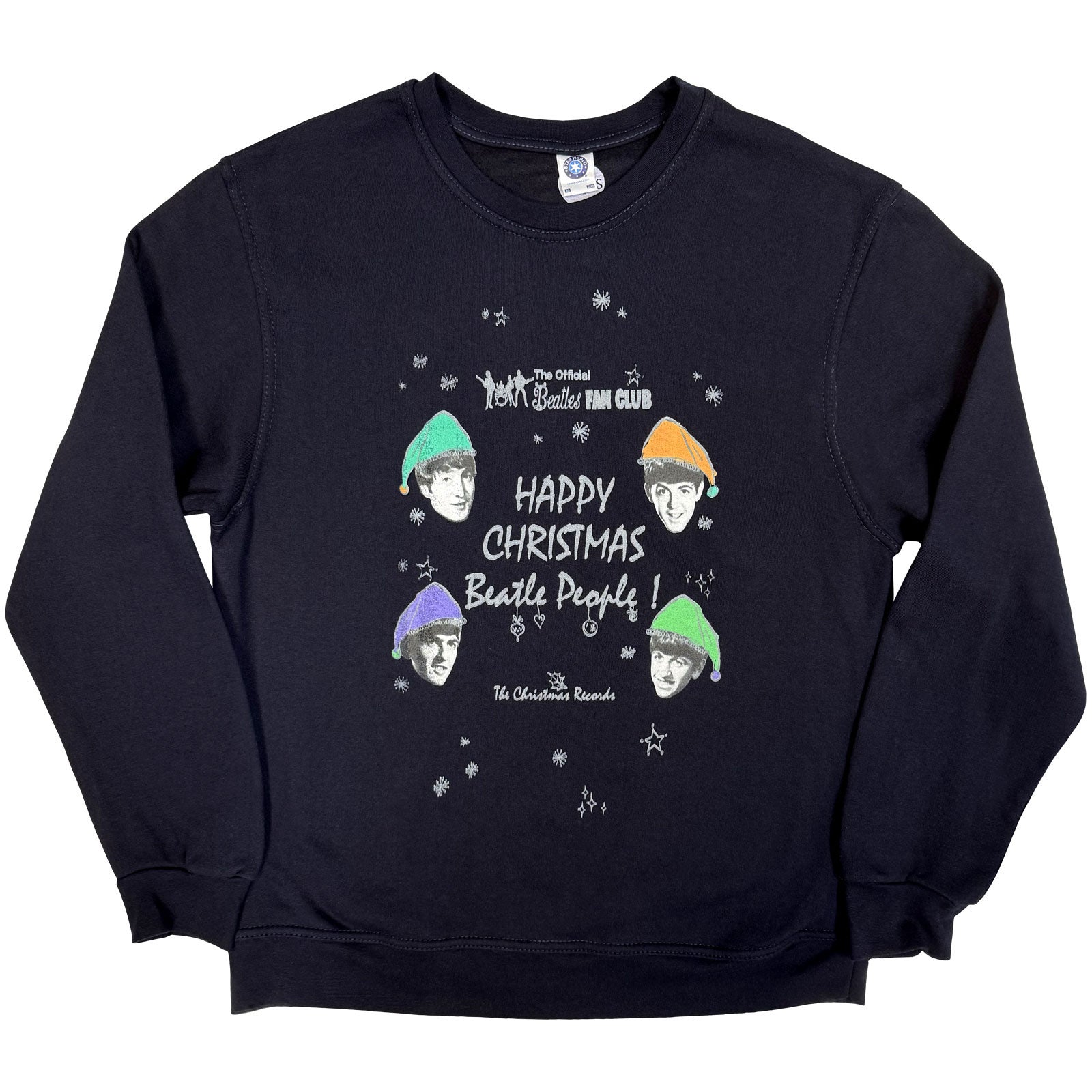 The Beatles Unisex Sweatshirt: Happy Christmas (Navy Blue)