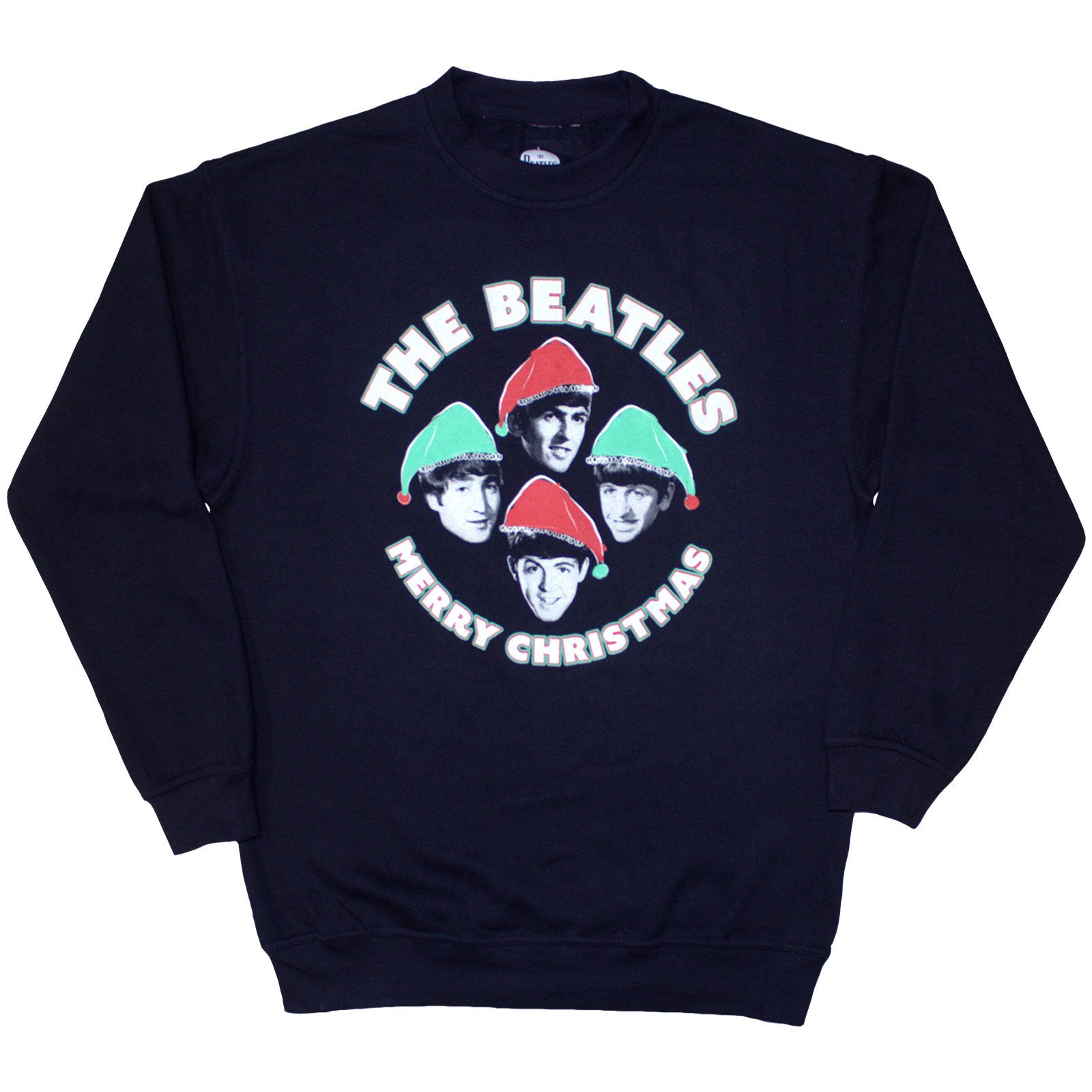 The Beatles Unisex Sweatshirt: Xmas Hats (Navy Blue)