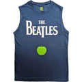 The Beatles Unisex Tank T-Shirt: Drop T Logo & Apple (Denim Blue)