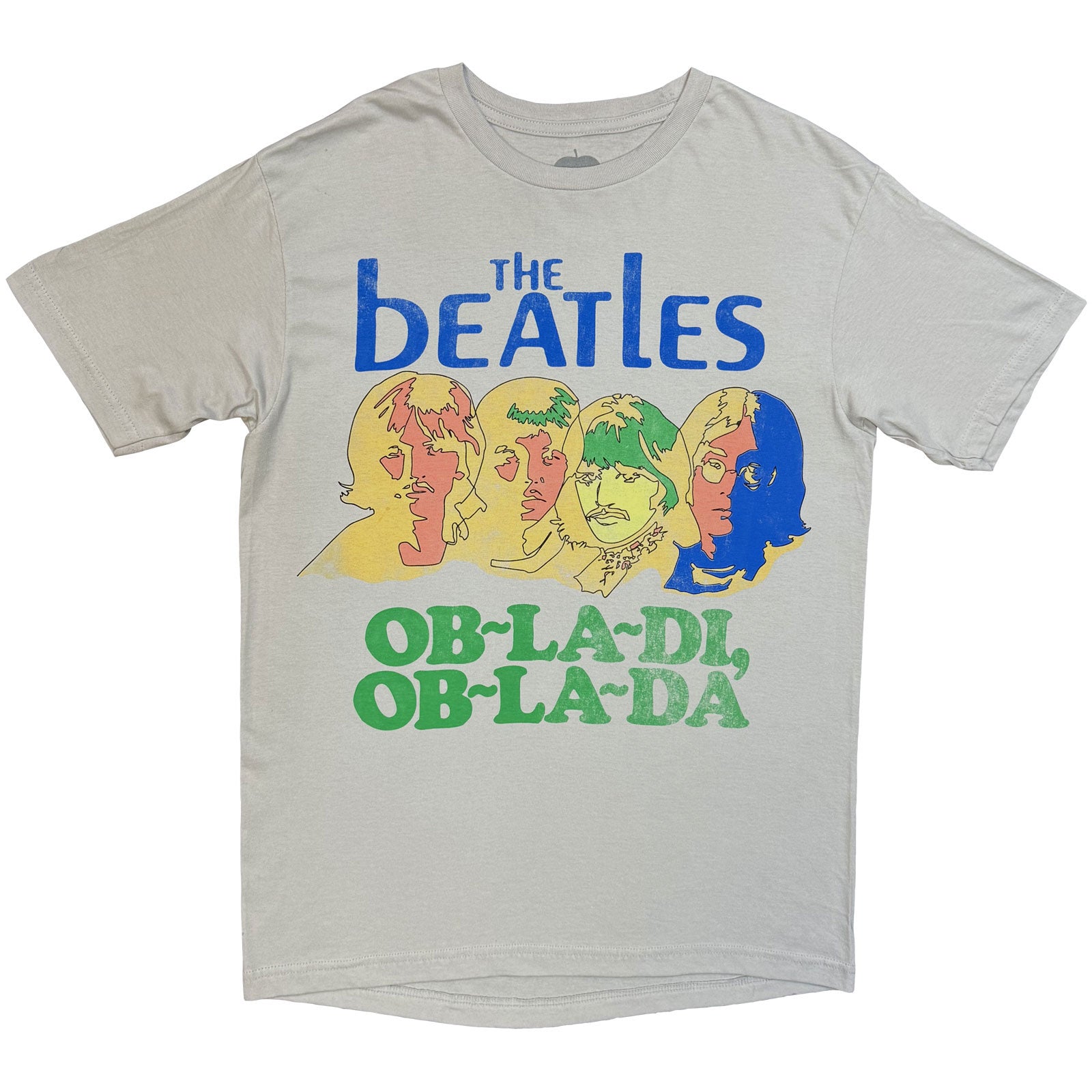 The Beatles Unisex T-Shirt: Vintage Ob La Di (Grey) (Back Print)