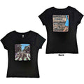 The Beatles Ladies T-Shirt: Vintage Abbey Road (Black) (Back Print)
