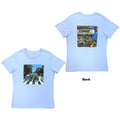 The Beatles Ladies T-Shirt: Vintage Abbey Road (Light Blue) (Back Print)