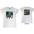The Beatles Ladies T-Shirt: Vintage Abbey Road (White) (Back Print)