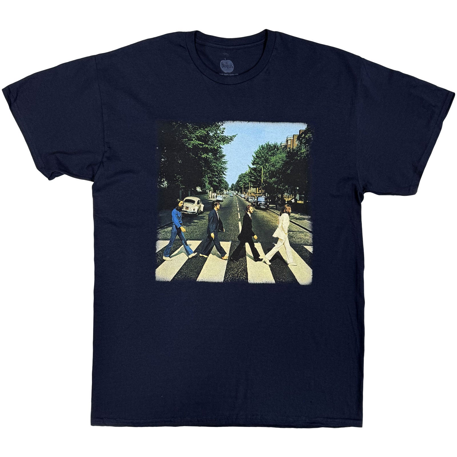 The Beatles Unisex T-Shirt: Vintage Abbey Road (Navy Blue) (Back Print)