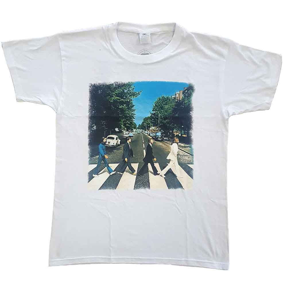 The Beatles Unisex T-Shirt: Vintage Abbey Road (White) (Back Print)
