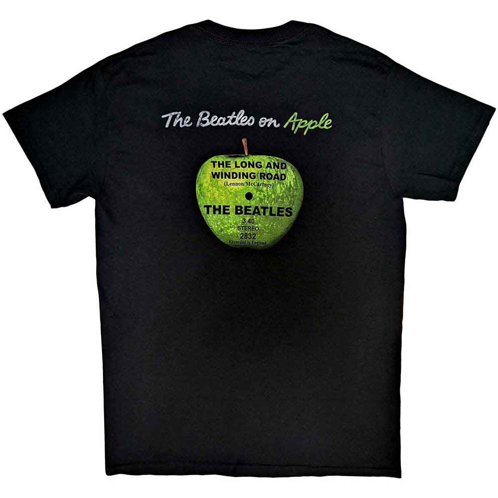 The Beatles Unisex T-Shirt: Vintage Long & Winding Road (Black) (Back Print)