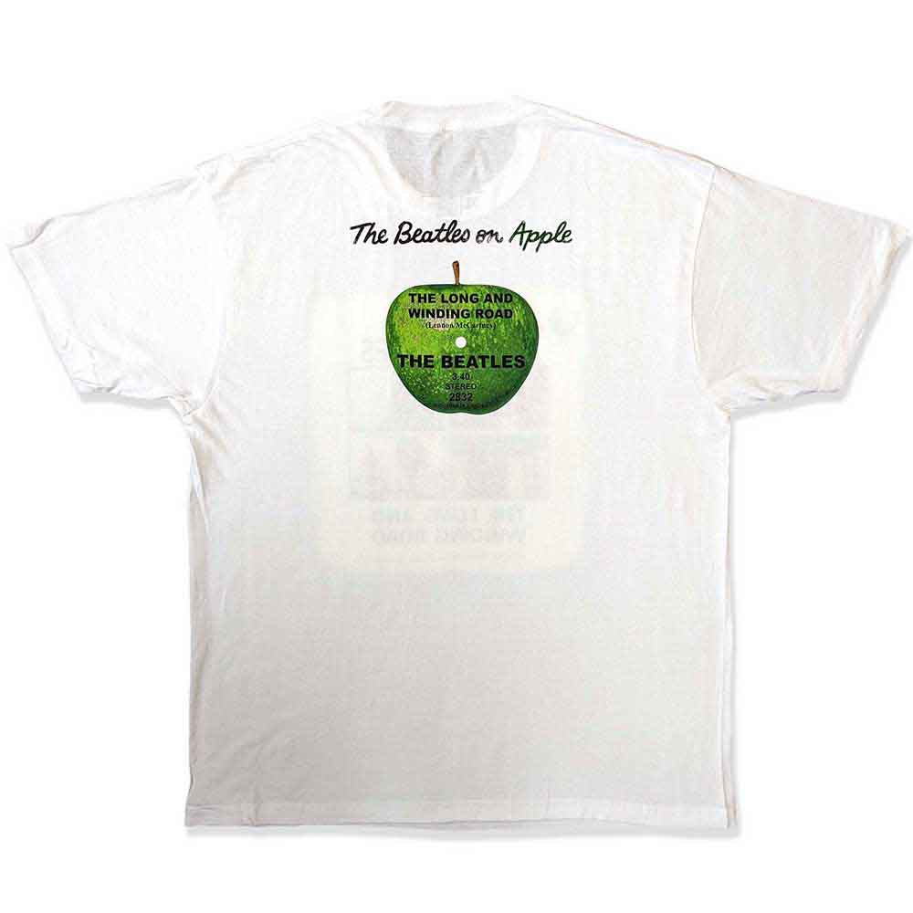The Beatles Unisex T-Shirt: Vintage Long & Winding Road (White) (Back Print)