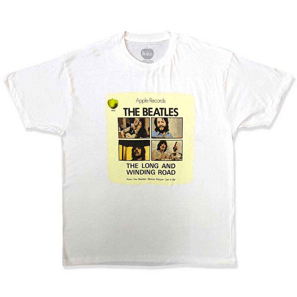 The Beatles Unisex T-Shirt: Vintage Long & Winding Road (White) (Back Print)