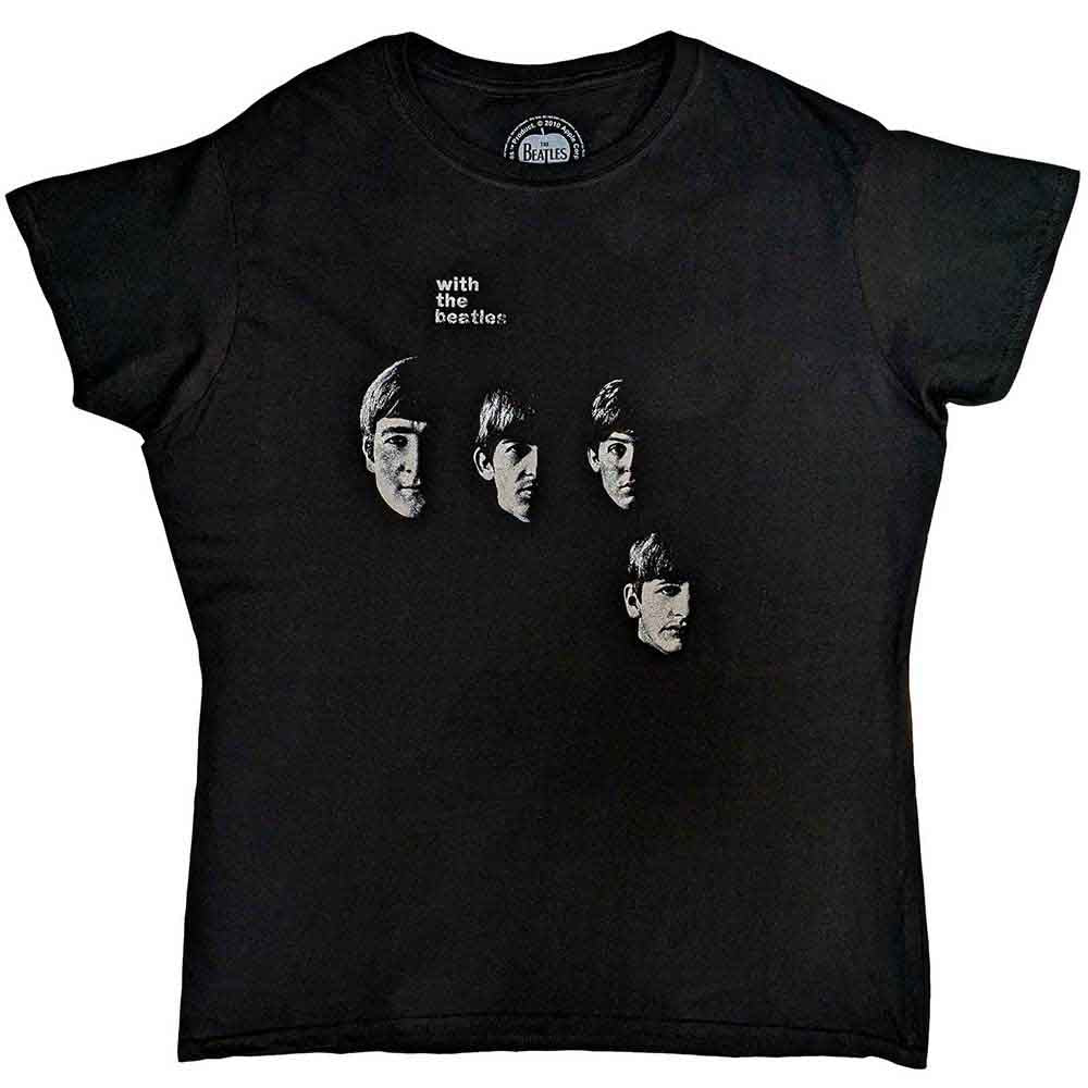 The Beatles Ladies T-Shirt: With The Beatles (Black) (Back Print)