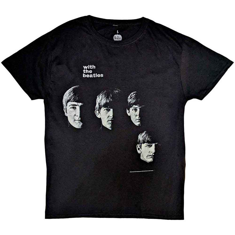 The Beatles Unisex T-Shirt: Vintage With The Beatles (Black) (Back Print)