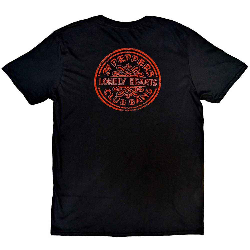The Beatles Unisex T-Shirt: Vintage Sgt Pepper (Black) (Back Print)