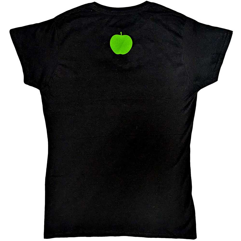 The Beatles Ladies T-Shirt: On Apple (Black) (Back Print)