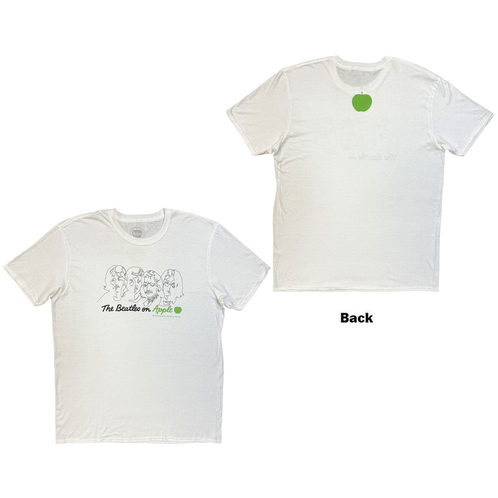 The Beatles Unisex T-Shirt: On Apple (White) (Back Print)