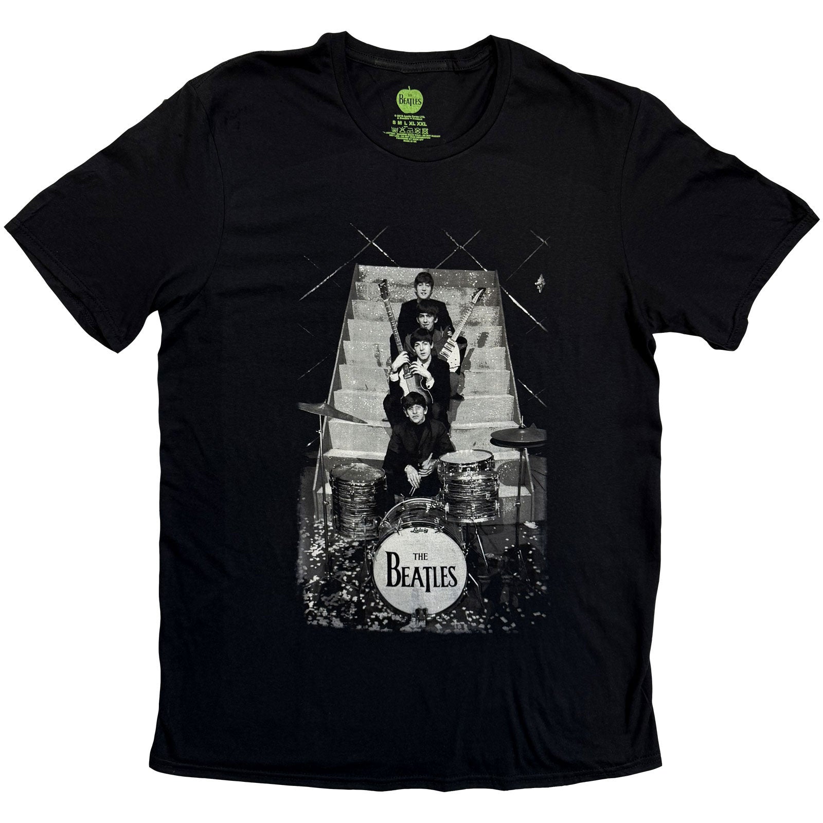 The Beatles Unisex T-Shirt: Stage Stairs (Black)