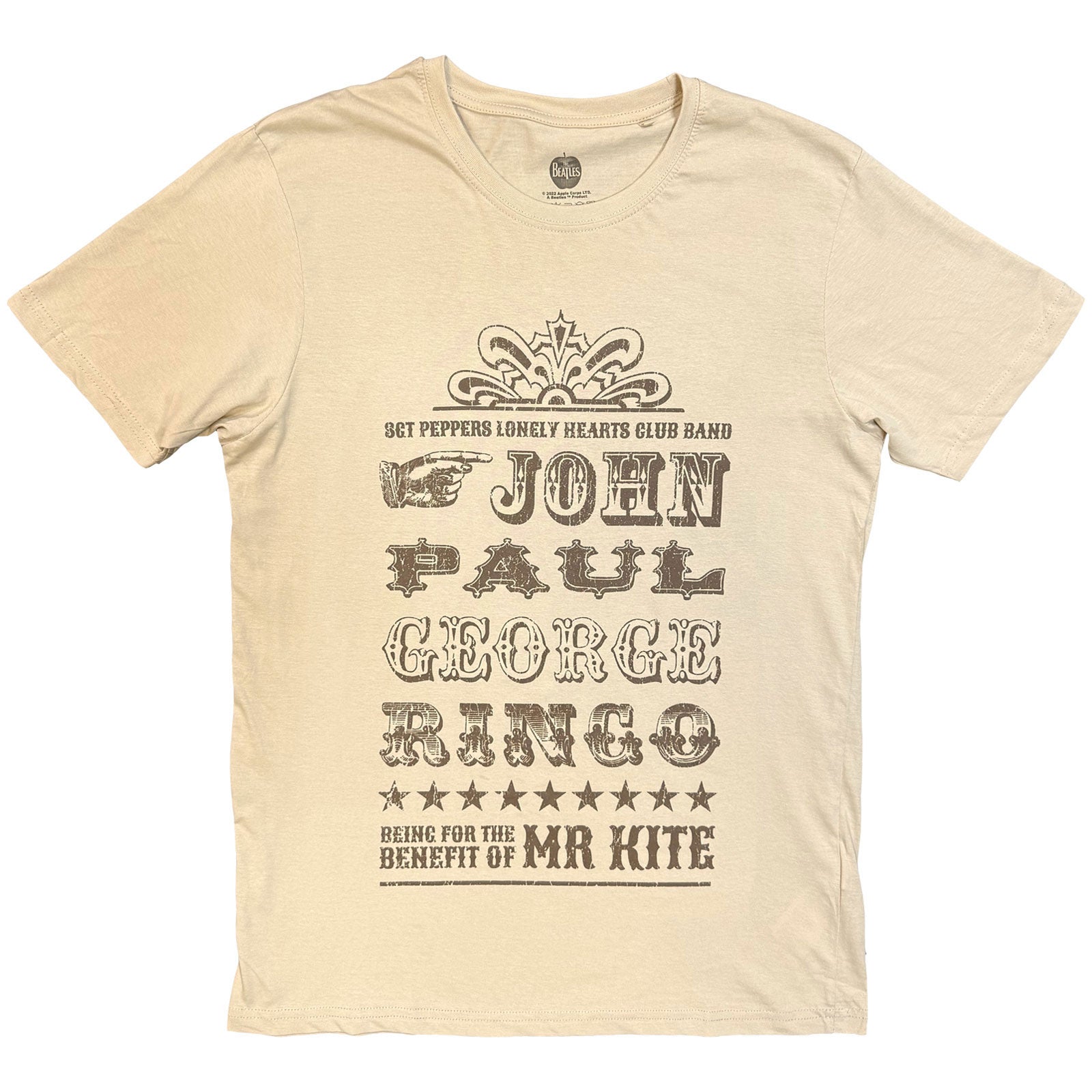 The Beatles Unisex T-Shirt: Mr Kite (Sand)
