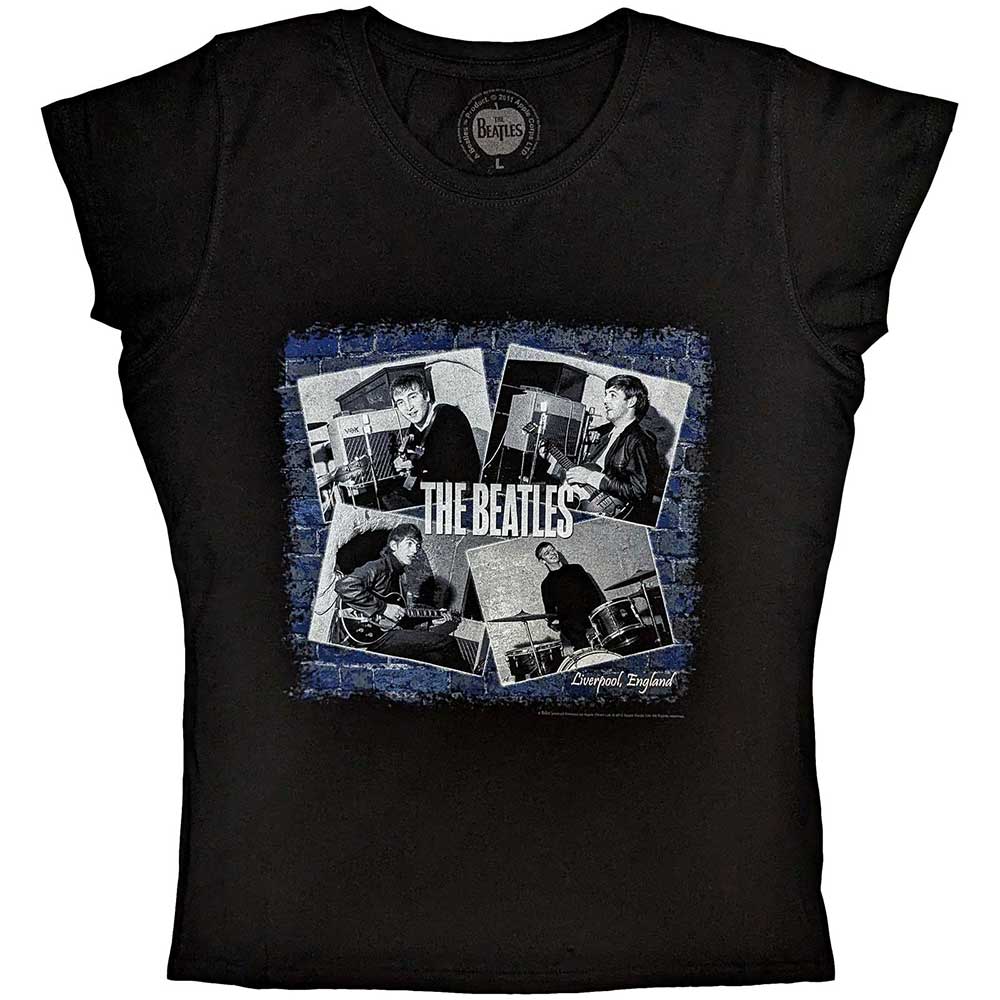The Beatles Ladies T-Shirt: At The Cavern (Black) (Back Print)