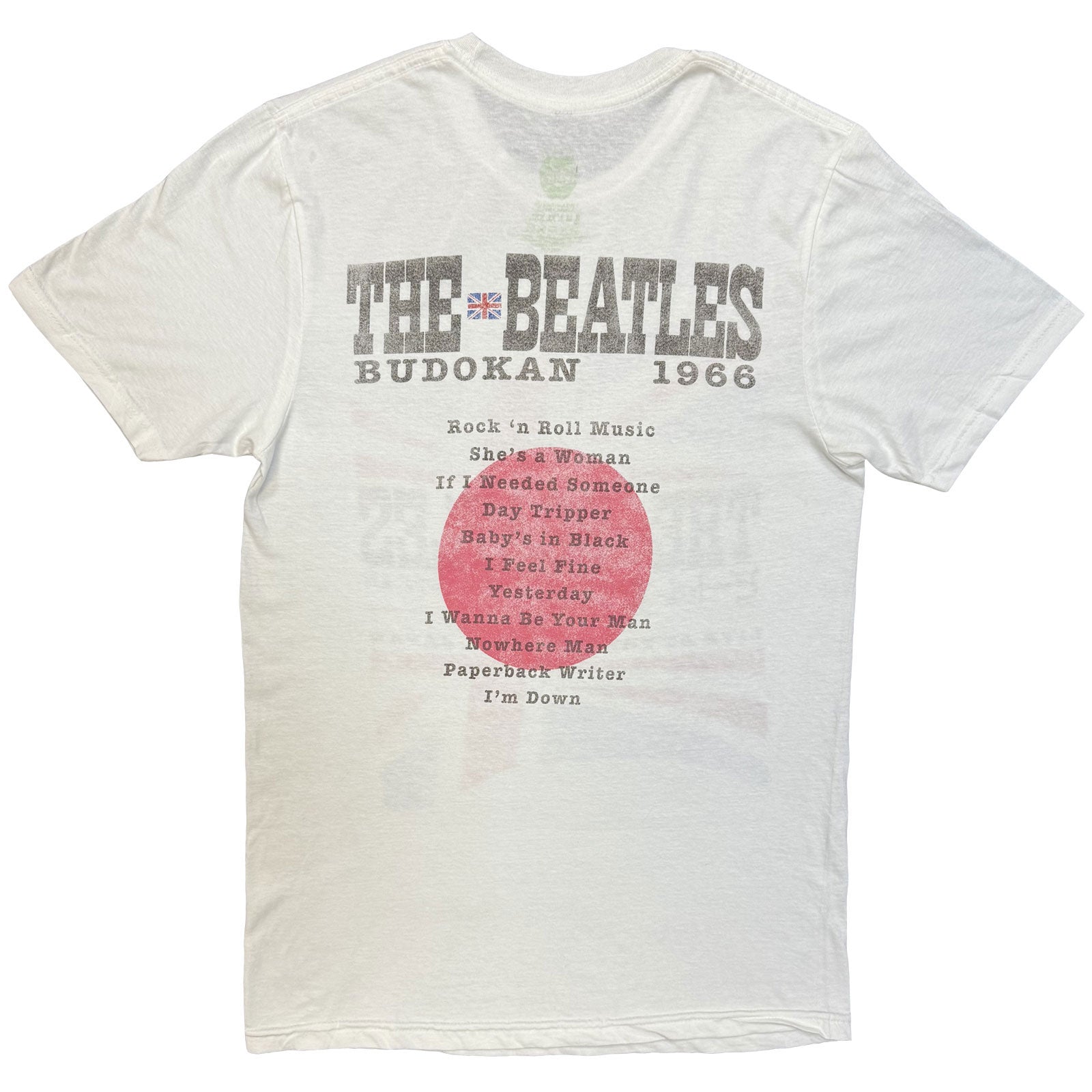 The Beatles Unisex T-Shirt: Budokan Set List (White) (Back Print)