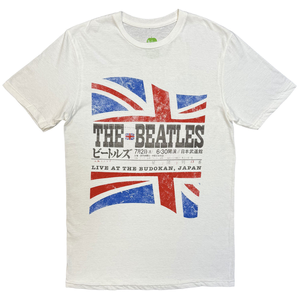 The Beatles Unisex T-Shirt: Budokan Set List (White) (Back Print)