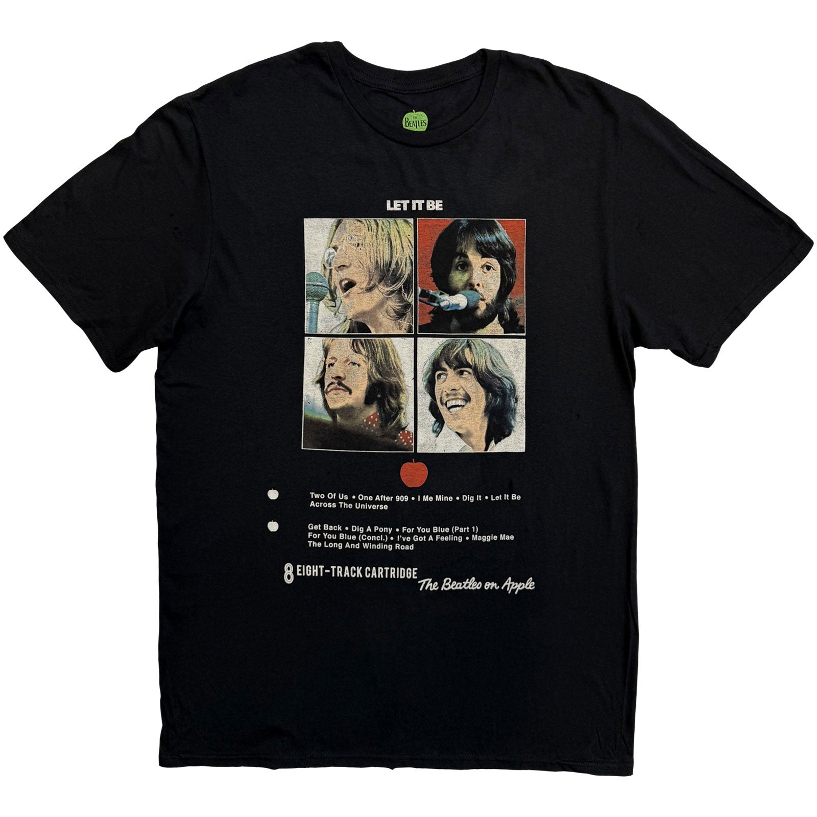 The Beatles Unisex T-Shirt: Let it Be 8 Track (Black)
