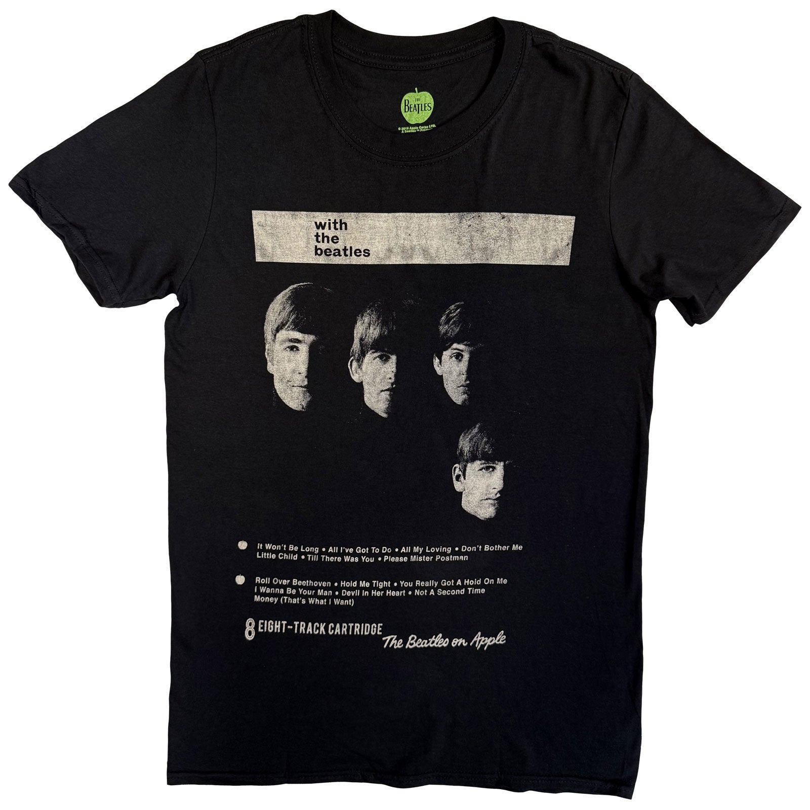 The Beatles Unisex T-Shirt: With The Beatles 8 Track (Black)