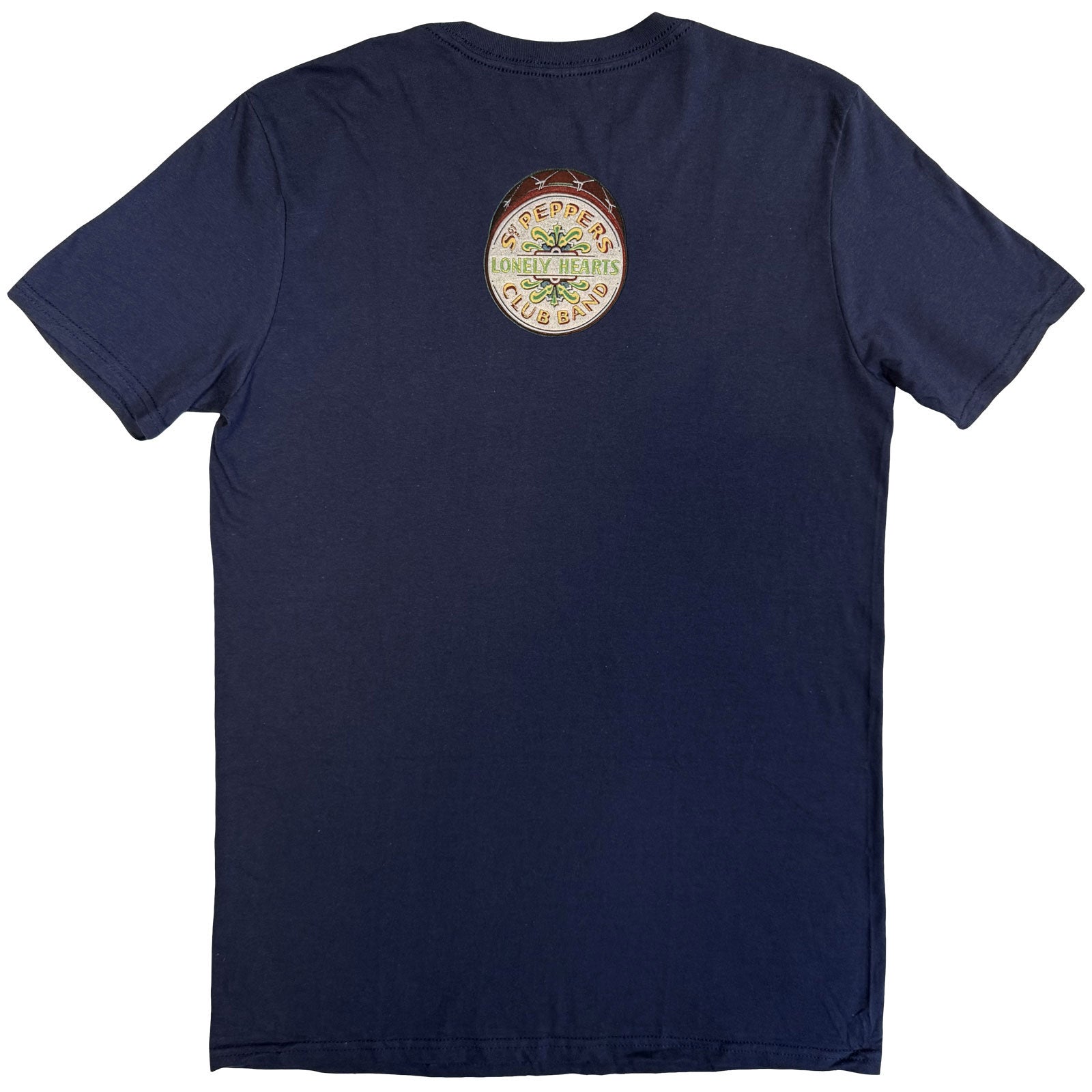 The Beatles Unisex T-Shirt: Sgt Pepper Blue (Navy Blue) (Back Print)