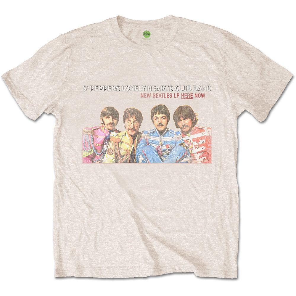 The Beatles Unisex T-Shirt: LP Here Now (Sand)