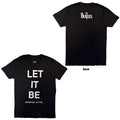 The Beatles Unisex T-Shirt: Let It Be (Black) (Back Print)