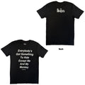 The Beatles Unisex T-Shirt: Me and My Monkey (Black) (Back Print)