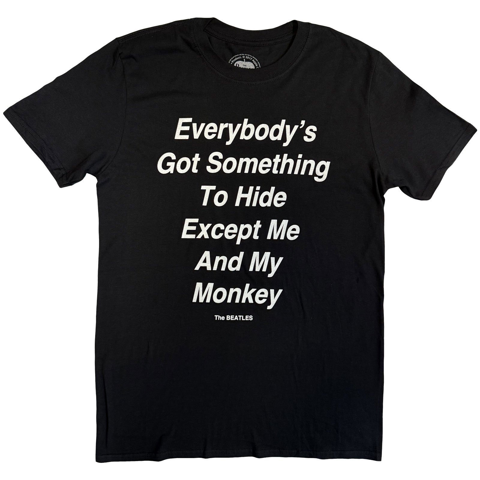 The Beatles Unisex T-Shirt: Me and My Monkey (Black) (Back Print)