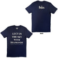 The Beatles Unisex T-Shirt: Lucy In The Sky With Diamonds (Navy Blue) (Back Print)