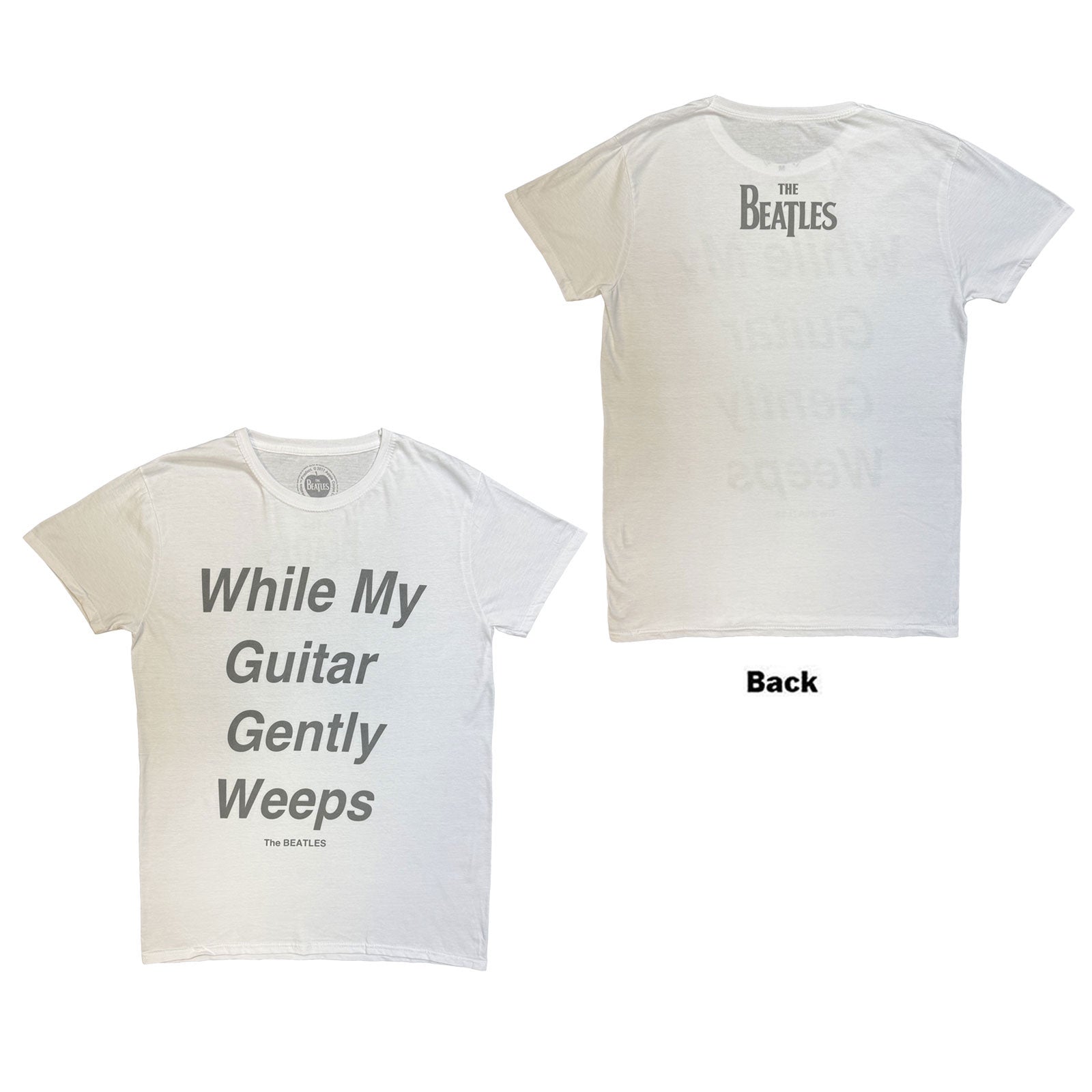 The Beatles Unisex T-Shirt: My Guitar Gently Weeps (White) (Back Print)