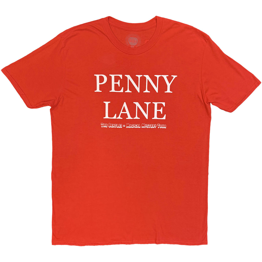 The Beatles Unisex T-Shirt: Penny Lane (Red) (Back Print)