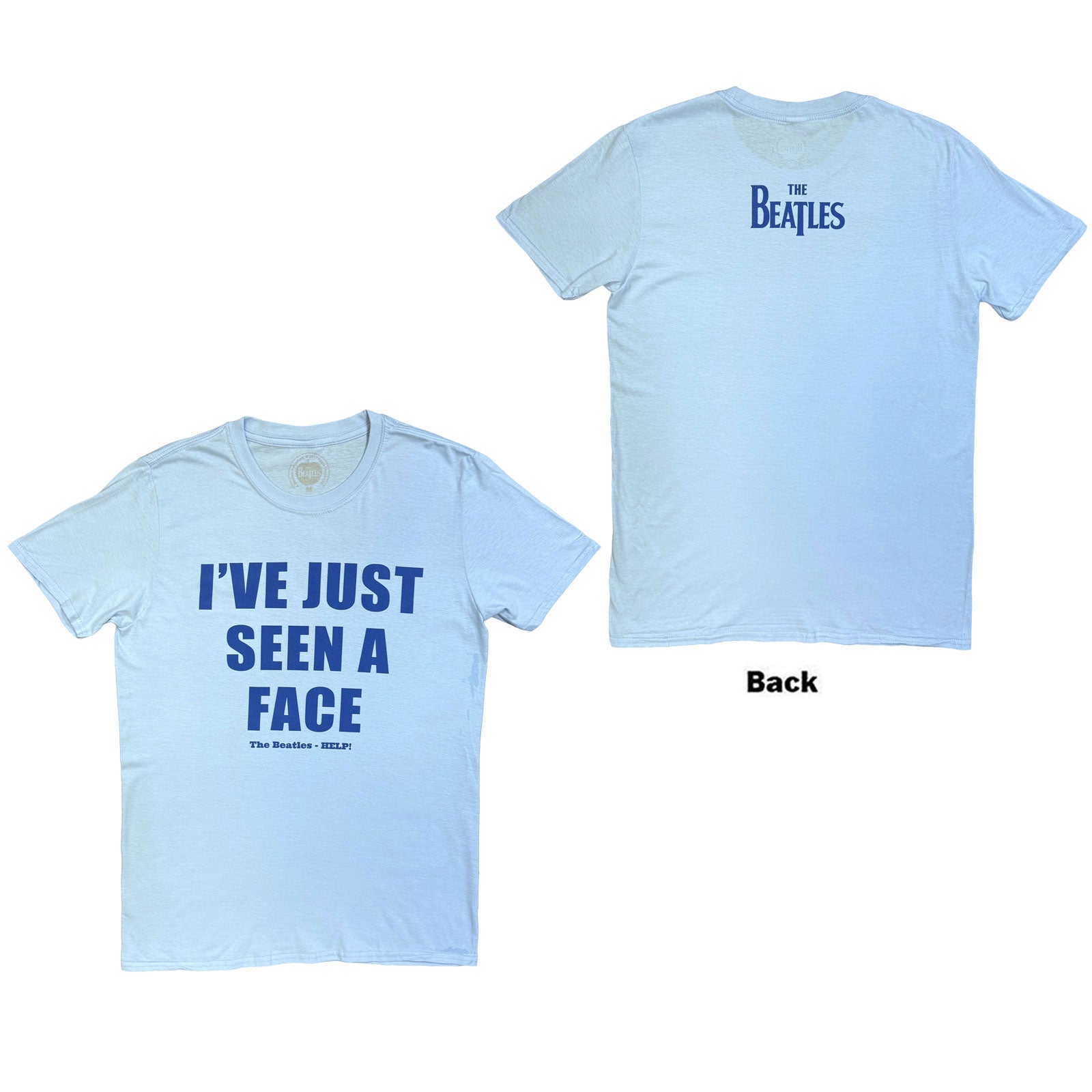The Beatles Unisex T-Shirt: I've Just Seen A Face (Light Blue) (Back Print)